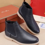 Кожаные ботинки с мехом Loro Piana