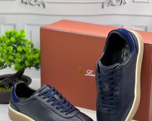 Кожаные кроссовки Loro Piana Tennis Walk - Navy