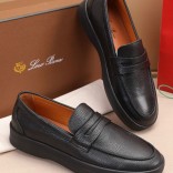 Кожаные лоферы Loro Piana Summer Walk - Black