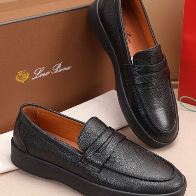 Кожаные лоферы Loro Piana Summer Walk - Black