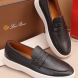 Кожаные лоферы Loro Piana Summer Walk - Brown