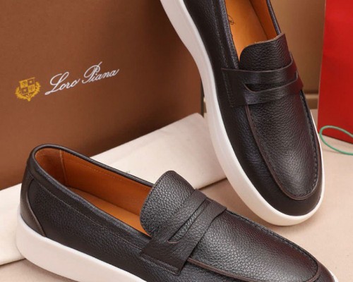 Кожаные лоферы Loro Piana Summer Walk - Brown