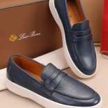 Кожаные лоферы Loro Piana Summer Walk - Navy