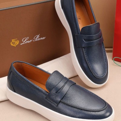 Кожаные лоферы Loro Piana Summer Walk - Navy