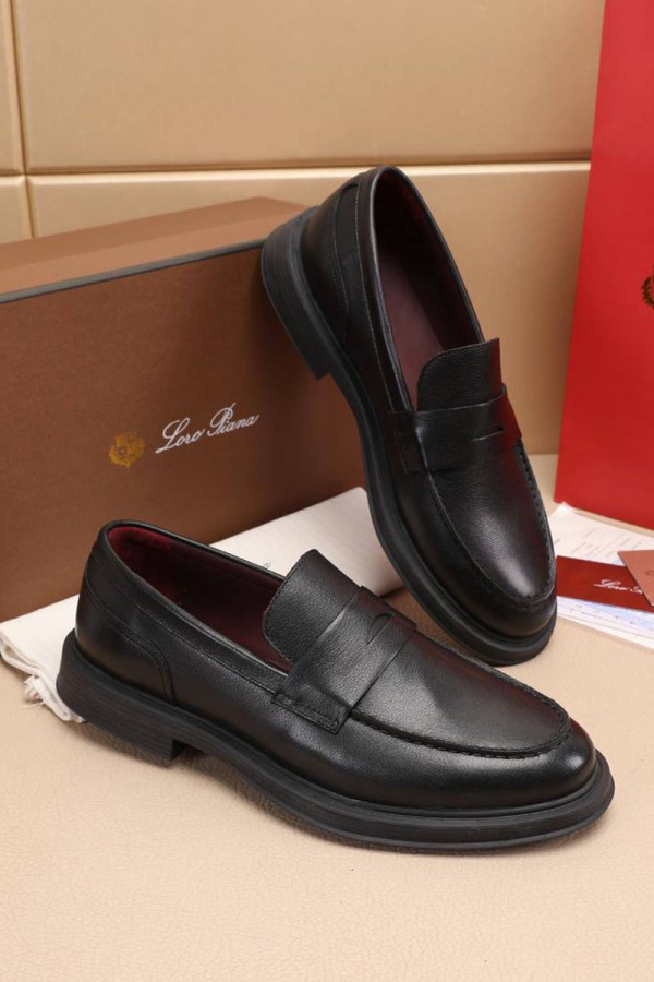 Кожаные лоферы Loro Piana Travis - Black