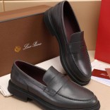 Кожаные лоферы Loro Piana Travis - Grey