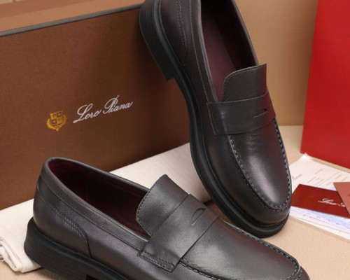 Кожаные лоферы Loro Piana Travis - Grey