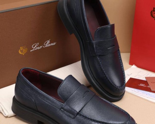 Кожаные лоферы Loro Piana Travis - Navy