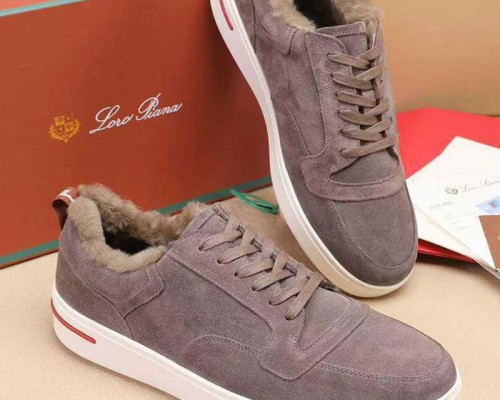 Кроссовки с мехом Loro Piana Newport Walk - Beige