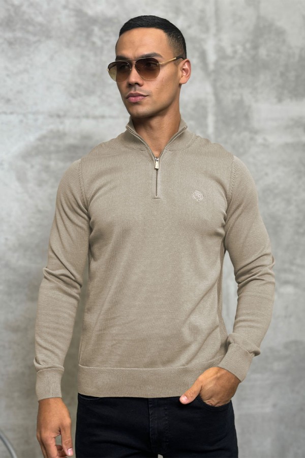Мужская кофта Loro Piana zip neck - Beige