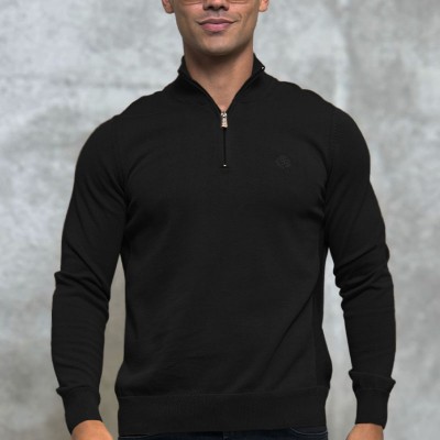 Мужская кофта Loro Piana zip neck - Black