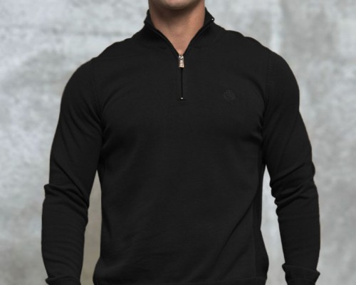 Мужская кофта Loro Piana zip neck - Black