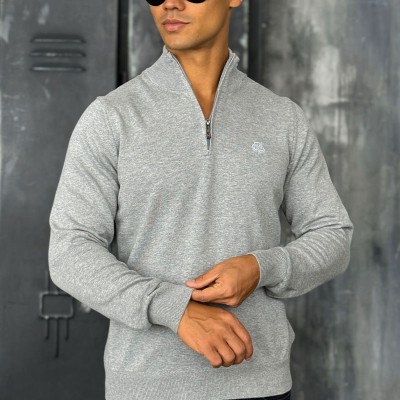 Мужская кофта Loro Piana zip neck - Grey