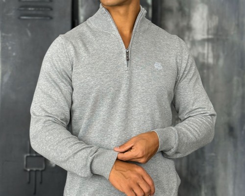 Мужская кофта Loro Piana zip neck - Grey
