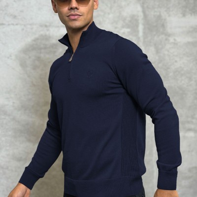 Мужская кофта Loro Piana zip neck - Navy