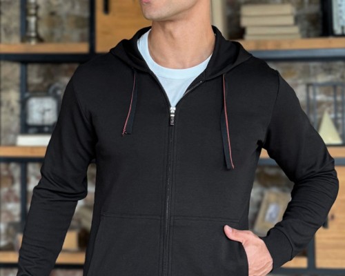 Мужская кофта на молнии Loro Piana - Black