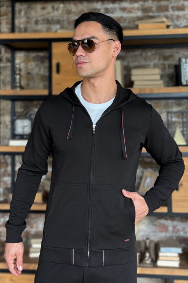 Мужская кофта на молнии Loro Piana - Black