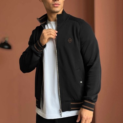 Мужская кофта на молнии Loro Piana monogram - Black