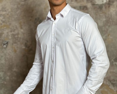 Мужская рубашка Loro Piana белого цвета