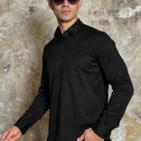 Мужская рубашка Loro Piana чёрного цвета