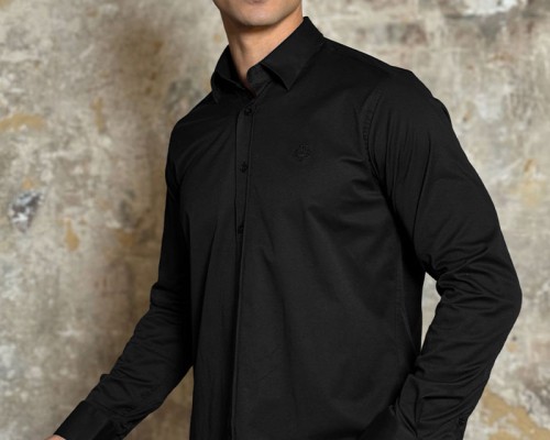 Мужская рубашка Loro Piana чёрного цвета