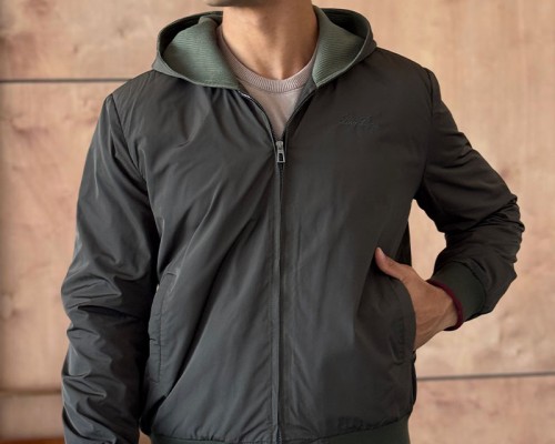 Мужская ветровка Loro Piana зелёного цвета