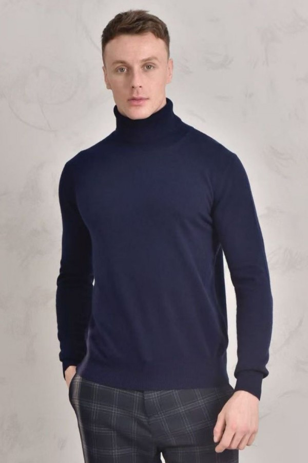 Мужская водолазка Loro Piana Premium - Dark Blue