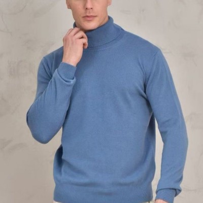 Мужская водолазка Loro Piana Premium - Lake Blue