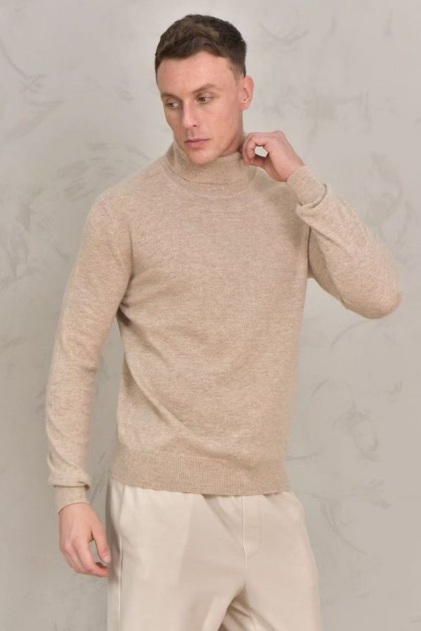 Мужская водолазка Loro Piana Premium - Light Tan