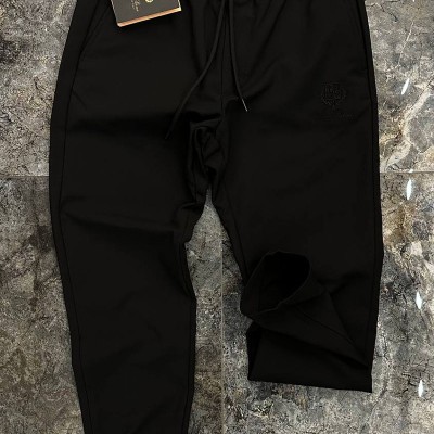 Мужские чёрные штаны Loro Piana logo-embroidered
