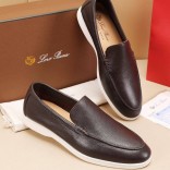 Мужские кожаные лоферы Loro Piana Summer Walk - Brown