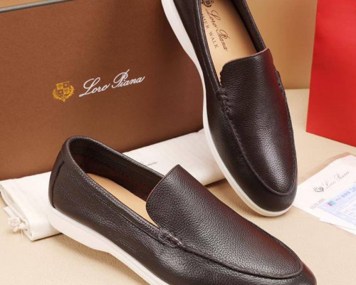 Мужские кожаные лоферы Loro Piana Summer Walk - Brown