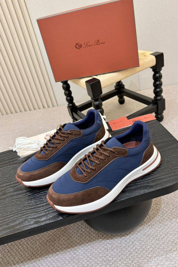 Мужские кроссовки Loro Piana Week End Walk - Blue / Brown