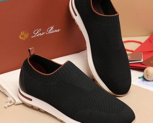 Мужские текстильные кроссовки Loro Piana Lp Flexy Active - Black