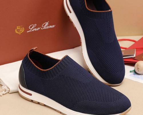 Мужские текстильные кроссовки Loro Piana Lp Flexy Active - Navy