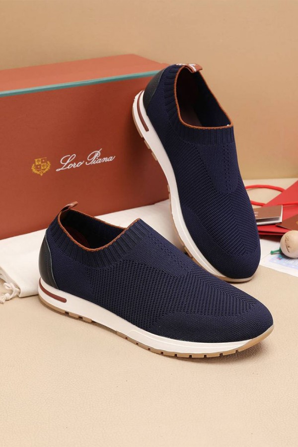 Мужские текстильные кроссовки Loro Piana Lp Flexy Active - Navy