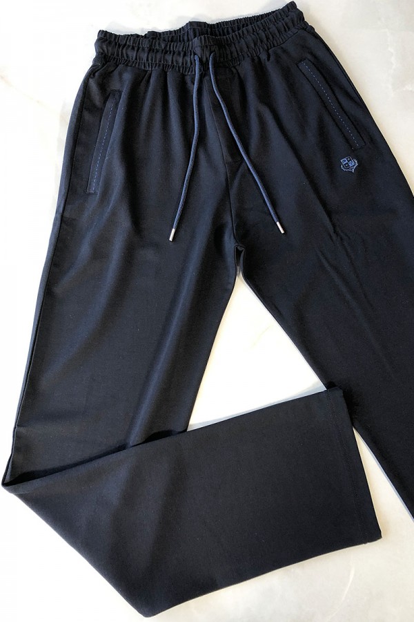 Мужские тёмно-синие штаны Loro Piana logo-embroidered