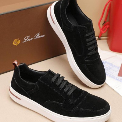 Мужские замшевые кроссовки Loro Piana Newport - Black