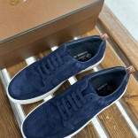 Мужские замшевые кроссовки Loro Piana Newport - Navy