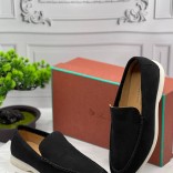 Мужские замшевые лоферы Loro Piana чёрного цвета