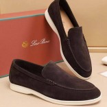 Мужские замшевые лоферы Loro Piana Summer Walk - Brown
