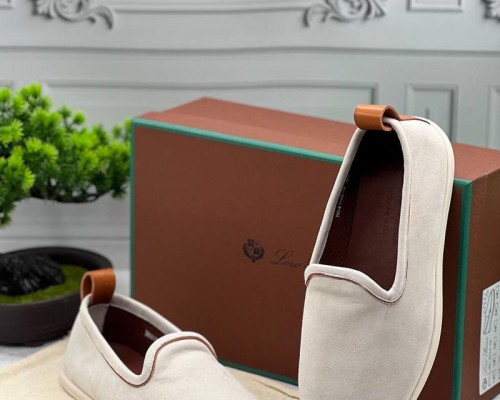 Мужские замшевые лоферы Loro Piana Venice Walk - Beige