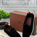 Мужские замшевые лоферы Loro Piana Venice Walk - Black