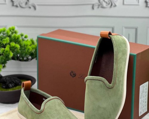 Мужские замшевые лоферы Loro Piana Venice Walk - Green