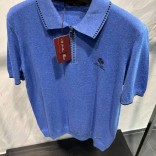 Мужское поло Loro Piana zip-neck - Blue