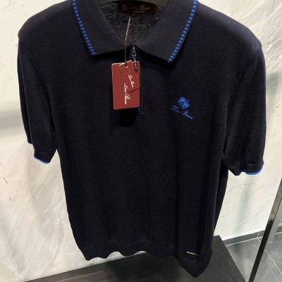 Мужское поло Loro Piana zip-neck - Navy