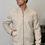Мужской бомбер Loro Piana бежевого цвета