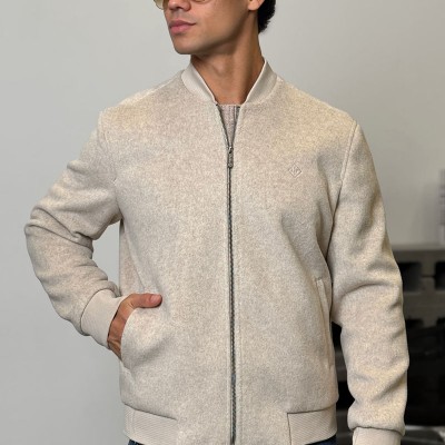 Мужской бомбер Loro Piana бежевого цвета