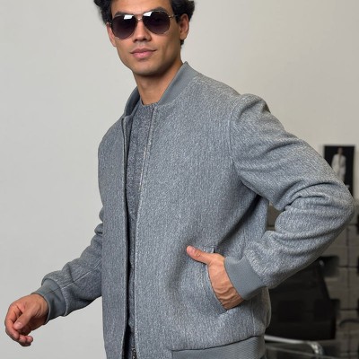 Мужской бомбер Loro Piana серого цвета
