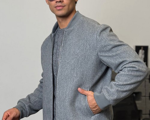 Мужской бомбер Loro Piana серого цвета